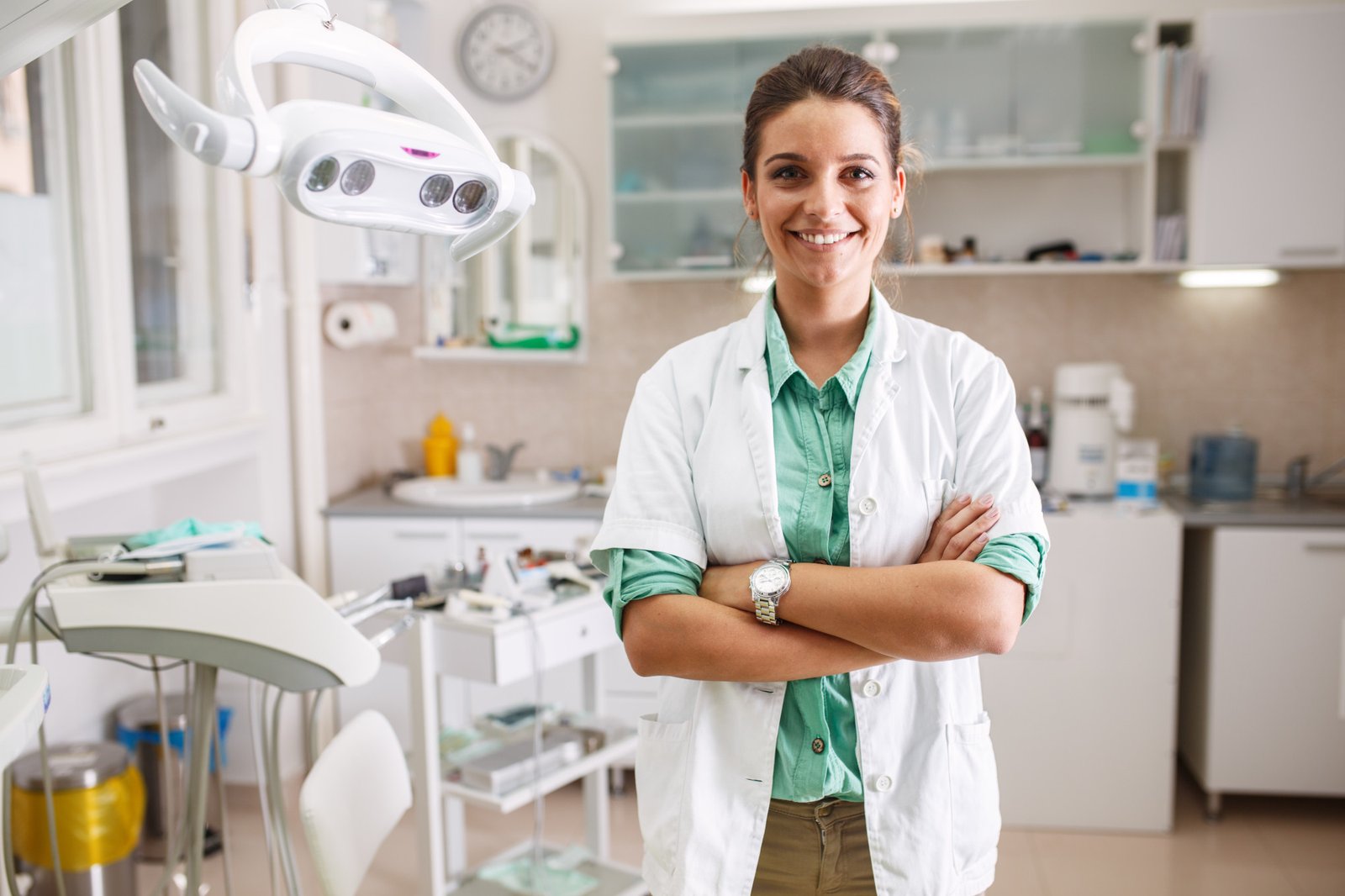 Dental professionals working